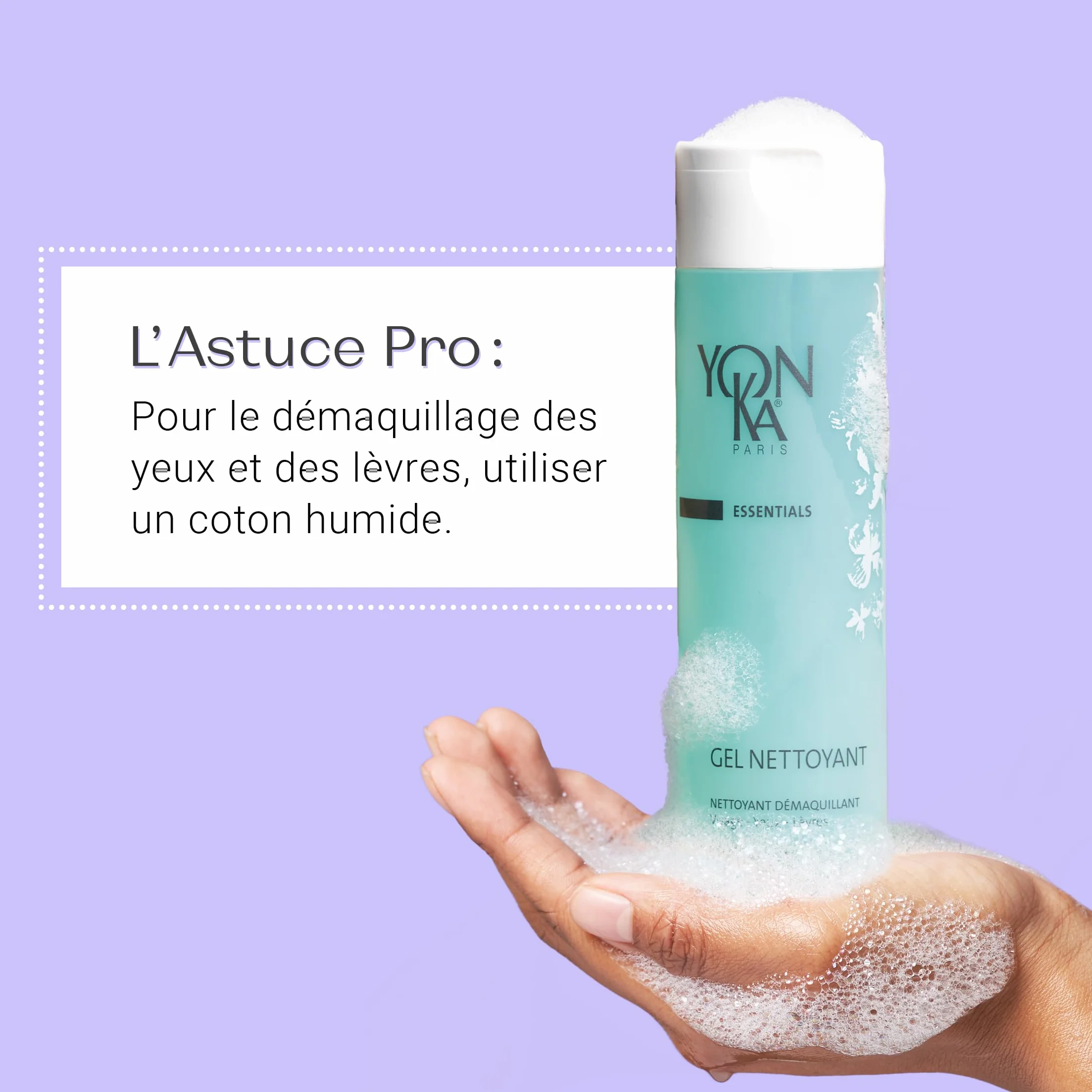 Yonka Gel Nettoyant Moussant 200ml Démaquillant Visage Yeux Lèvres Peaux Mixtes à Grasses