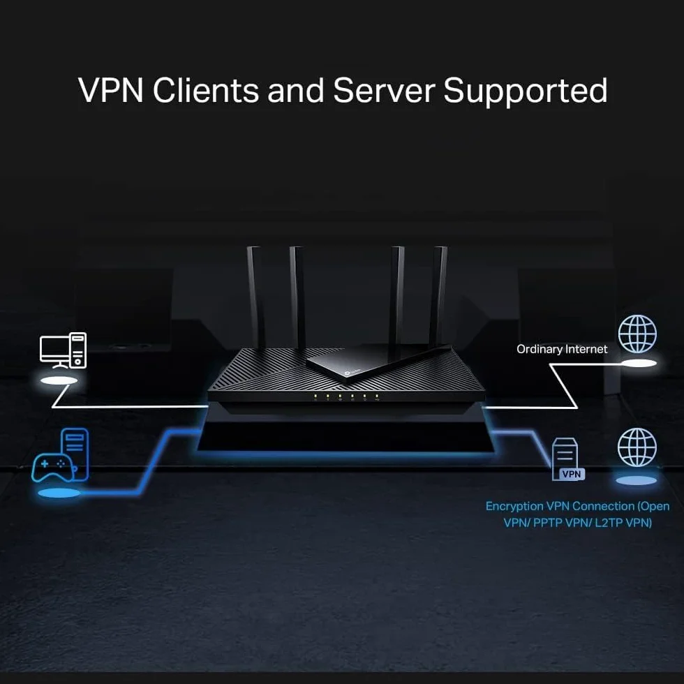 TP-Link Archer AX55 Routeur WiFi 6, Routeur WiFi AX 3000 Mbps bi-Bande, 5 Ports Gigabit, 4 antennes à Haute Performance, WPA3, Contrôle Parental, OneMesh, Antivirus intégré