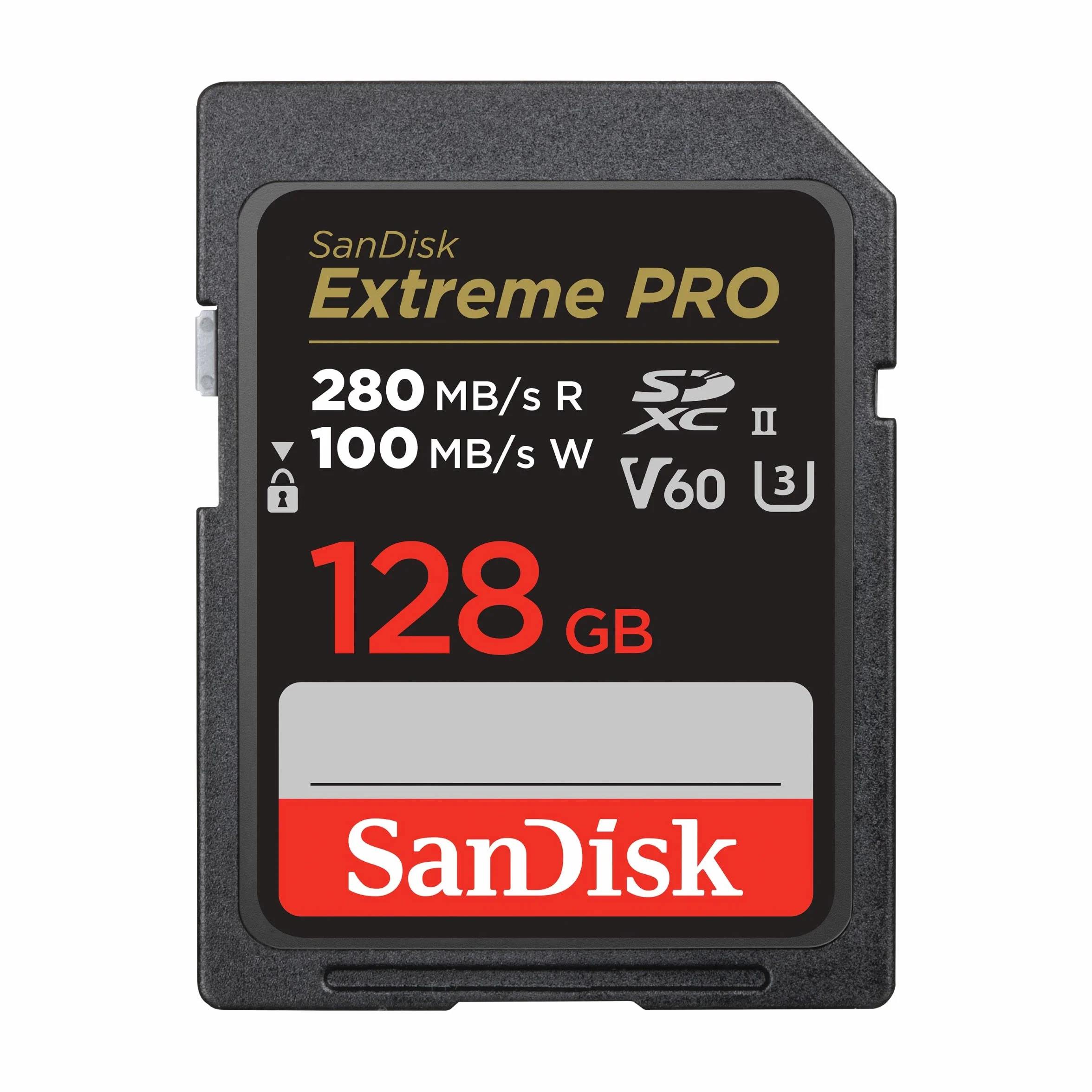 SanDisk Extreme PRO Carte SDXC 128 Go V60 UHS-II Lecture 280 Mo/s 6K 4K UHD Class 10 U3