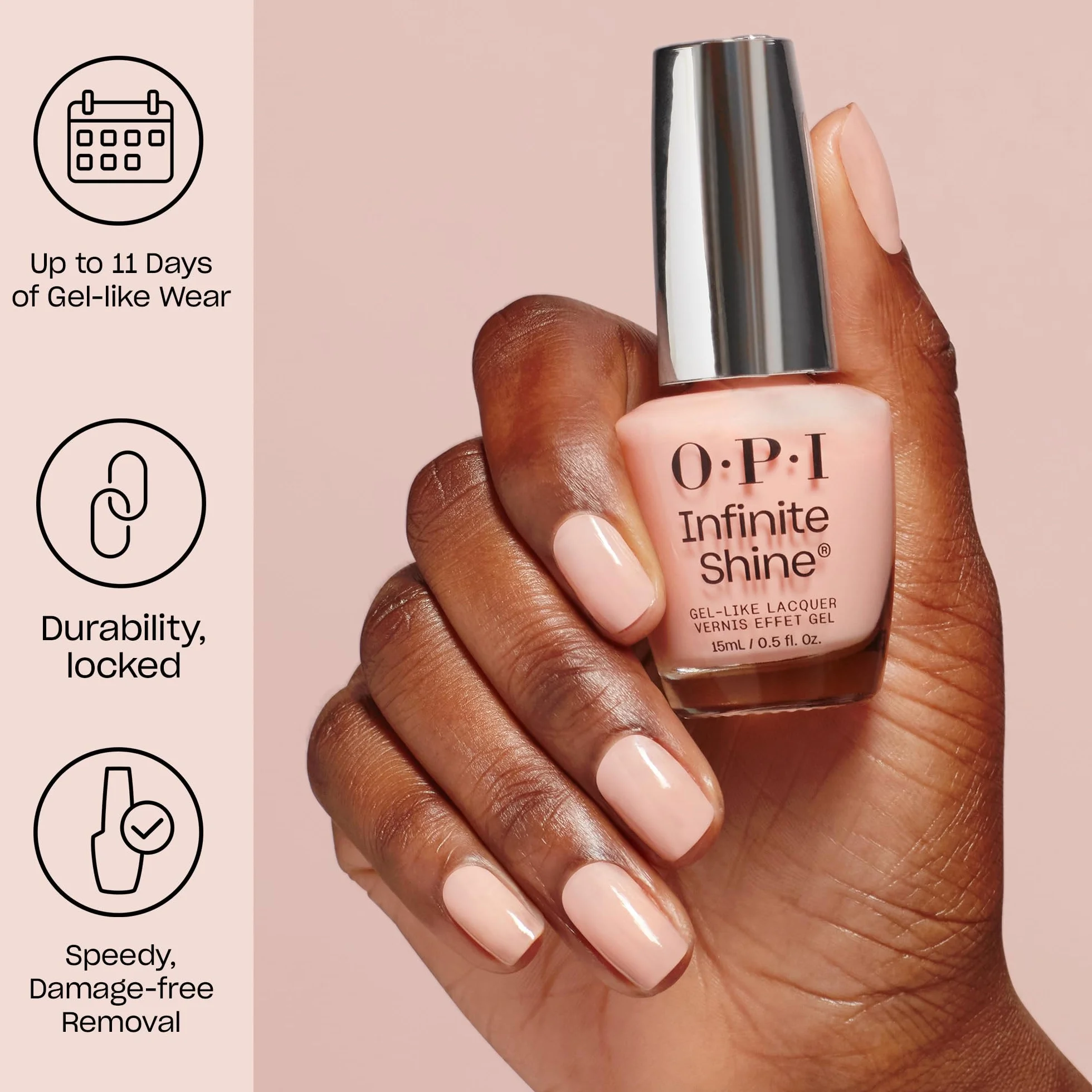 OPI Infinite Shine Base Coat Vernis à Ongles Effet Gel Sans Lampe UV Tenue 11 Jours