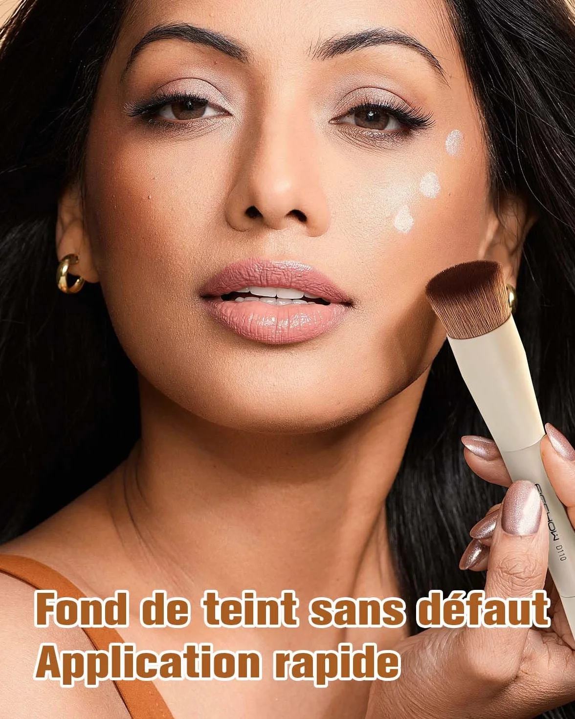 Pinceau de maquillage double extrémité fond de teint et anticernes EIGSHOW D110 Beige