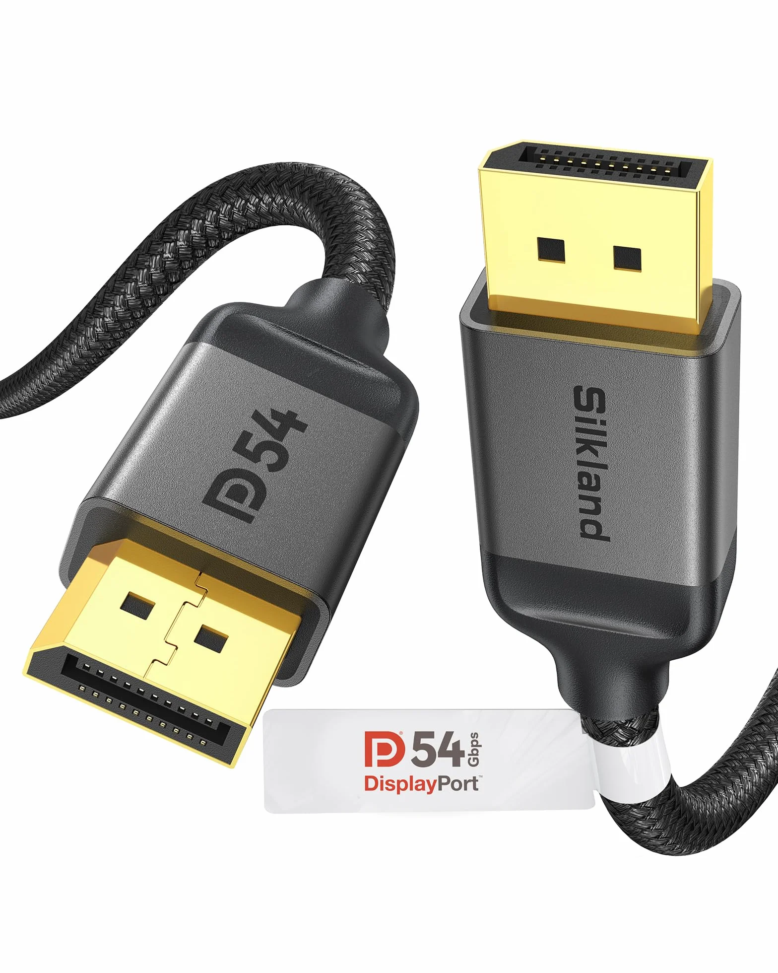 Silkland 16K Câble DisplayPort 2.1 2m Certifié VESA 8K@120Hz 4K@240Hz HDR FreeSync G-Sync Tressé DP pour RTX 5090/4090