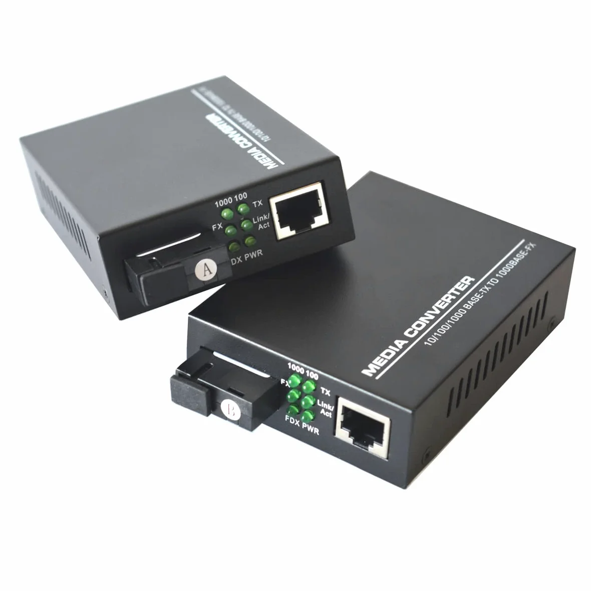 Convertisseur de média Gigabit Ethernet SC, une paire de 10/100/1000 m RJ45 vers 1000 m fibre monomode bidirectionnelle jusqu'à 20 km