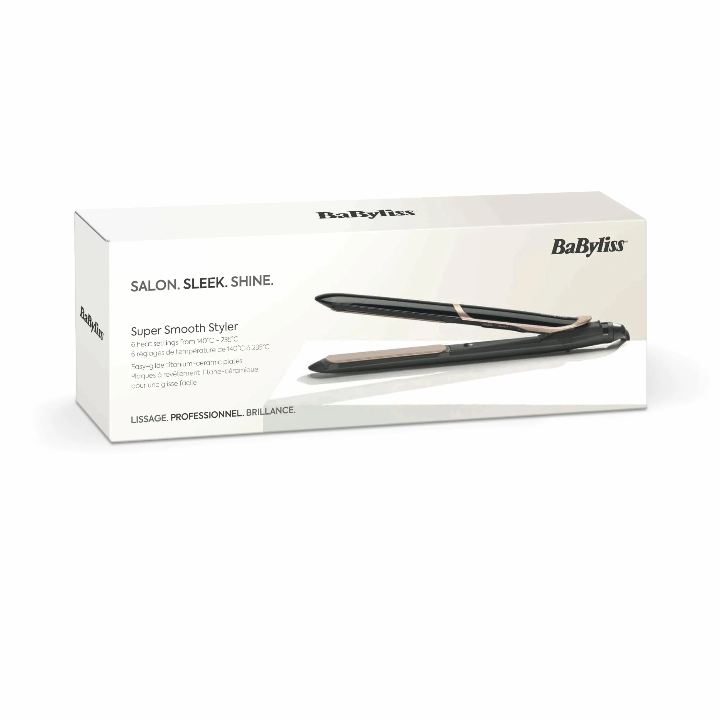 BaByliss Lisseur Cheveux Super Smooth ST393E Plaques céramique Ionique Anti-frisottis 140-235°C