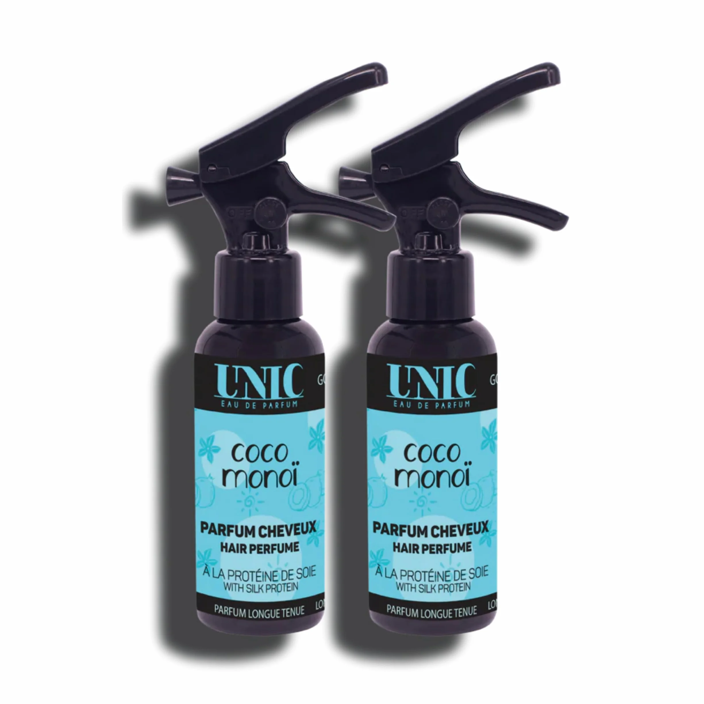DUO UNIC Parfum pour Cheveux Sunny Monoï Brume Capillaire Solaire Coco et Monoï 2 x 50 ML Fabriqué en France