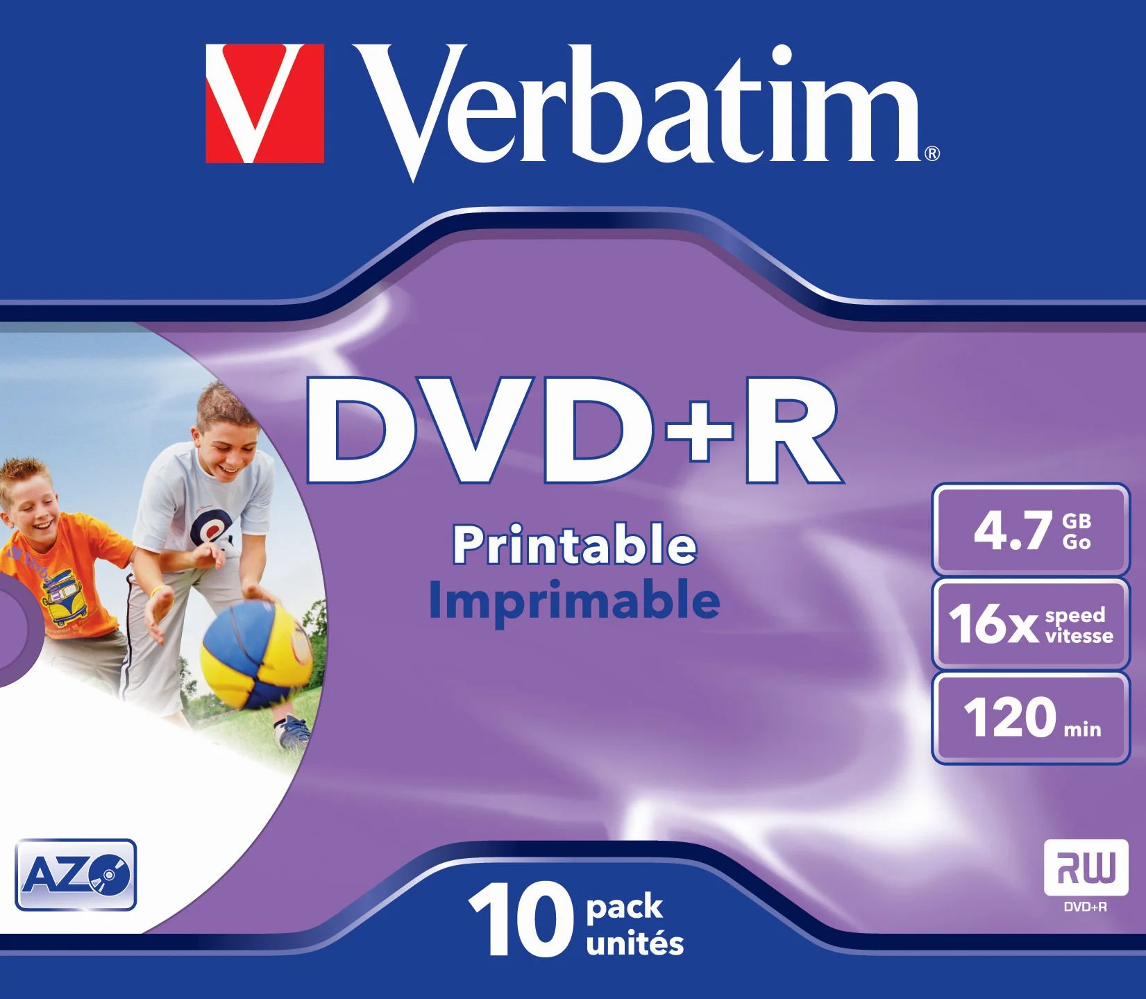 Verbatim Lot de 10 DVD+R Imprimables 4,7 Go Jet d'Encre