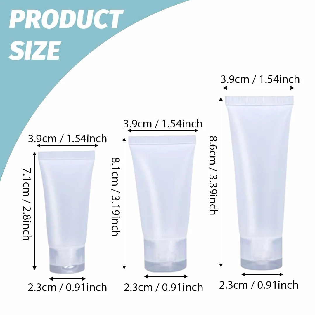 Lot de 6 Flacons Voyage Transparents Rechargeables pour Shampooing et Après-Shampoing
