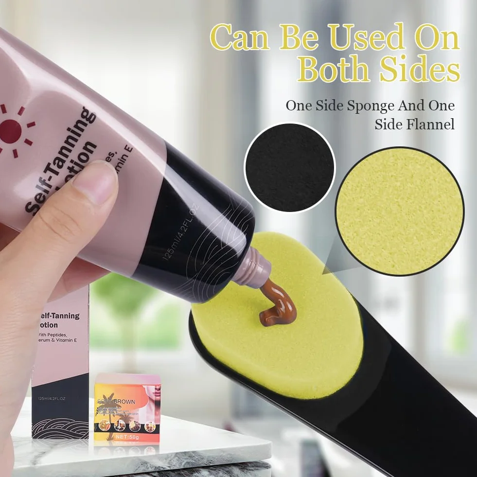 LOPHE Applicateur Dos Autobronzant à Manche Longue pour Femmes et Hommes, Jaune