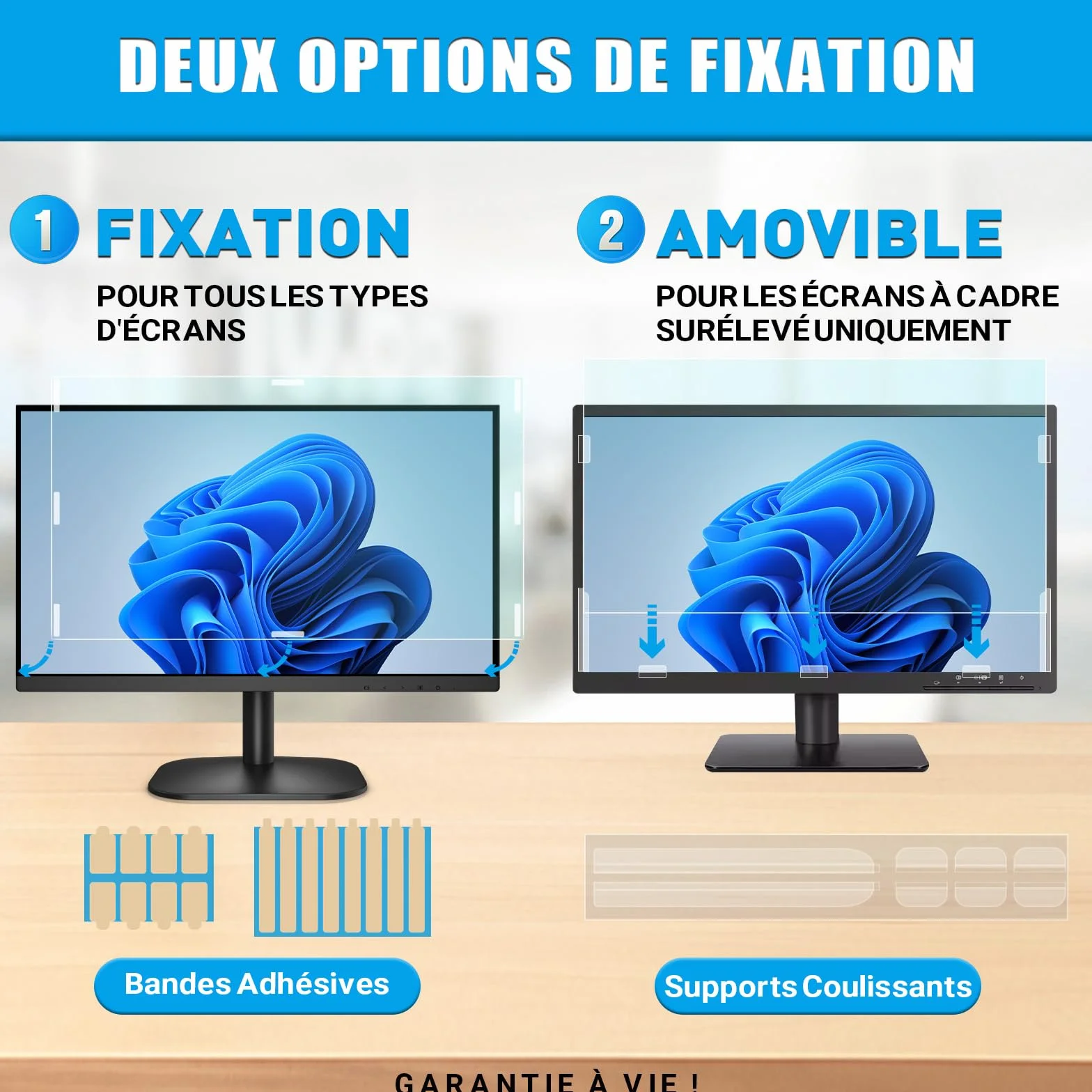 PYS Filtre Anti Lumiere Bleue PC 24 Pouces 16:9, Amovible Protection Ecran Mat Anti-reflet Moniteur