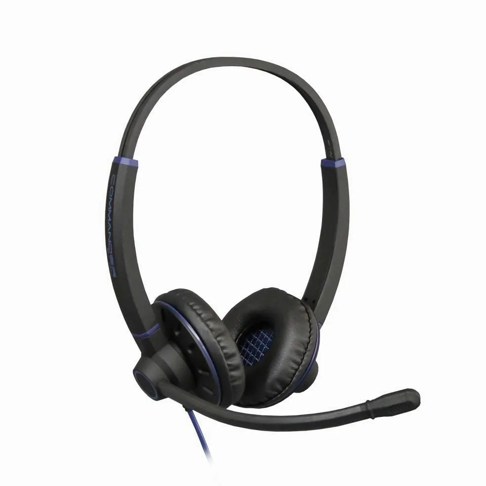 JPL Casque Commander-PB-QD (V2) Binaural, Filaire, Professionnel Bureau/Centre de Contact, Système de Déconnexion Rapide (QD), T-Bar Pivotant, Surround Shield Antibruit & Pochette Souple Housse de