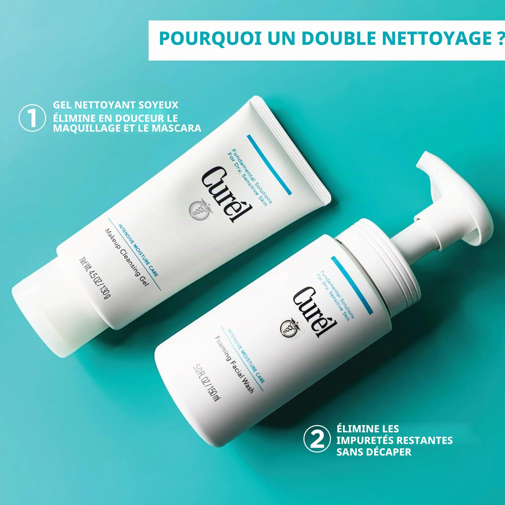 Curél Nettoyant Visage Moussant Peaux Sèches et Sensibles 150ml