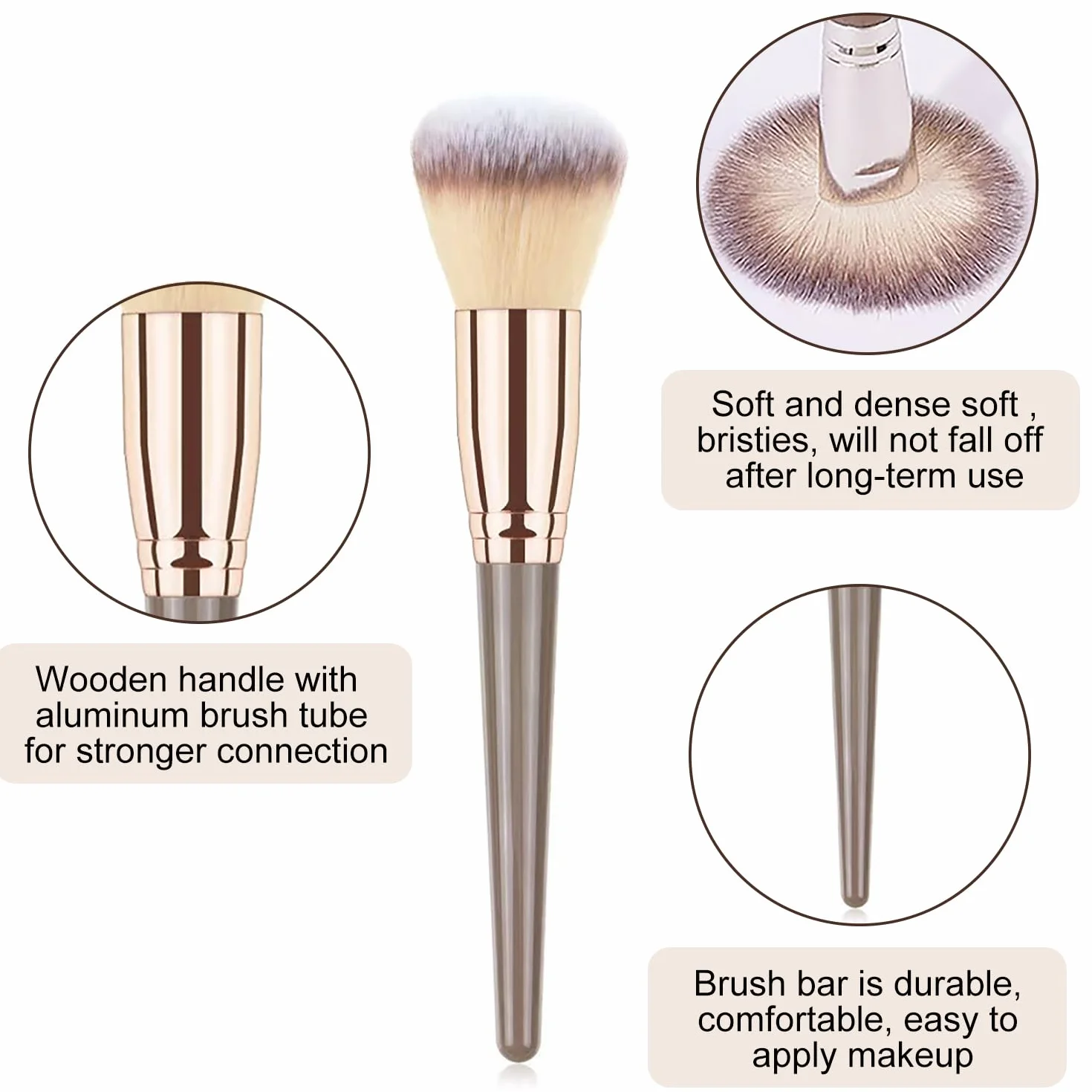 Pinceau Maquillage Set 15pcs, fond de teint poudre blush concealers ombres à paupières trousse