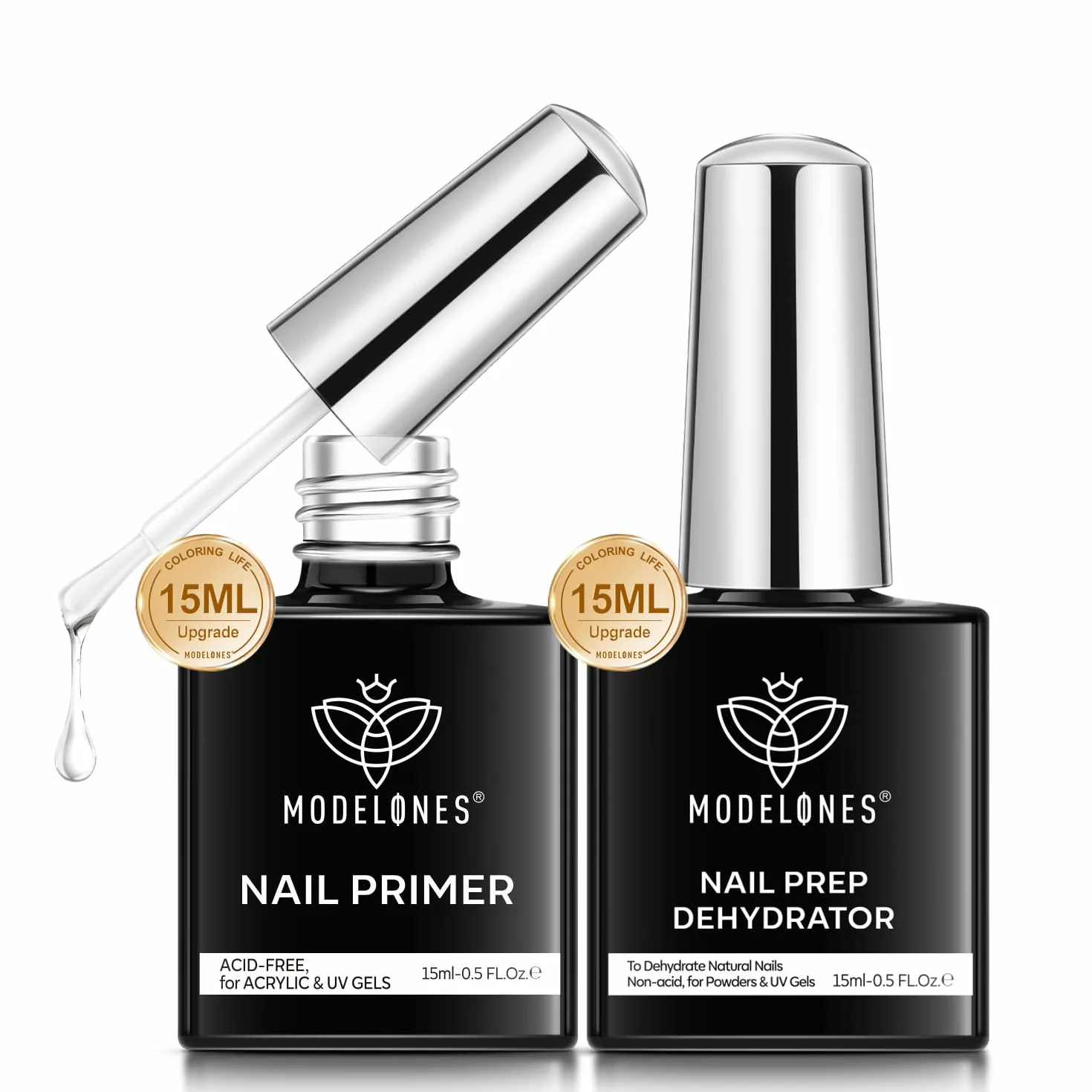 Modelones Primer Ongle Gel UV Kit Vernis Semi Permanent 15 ml 2pcs