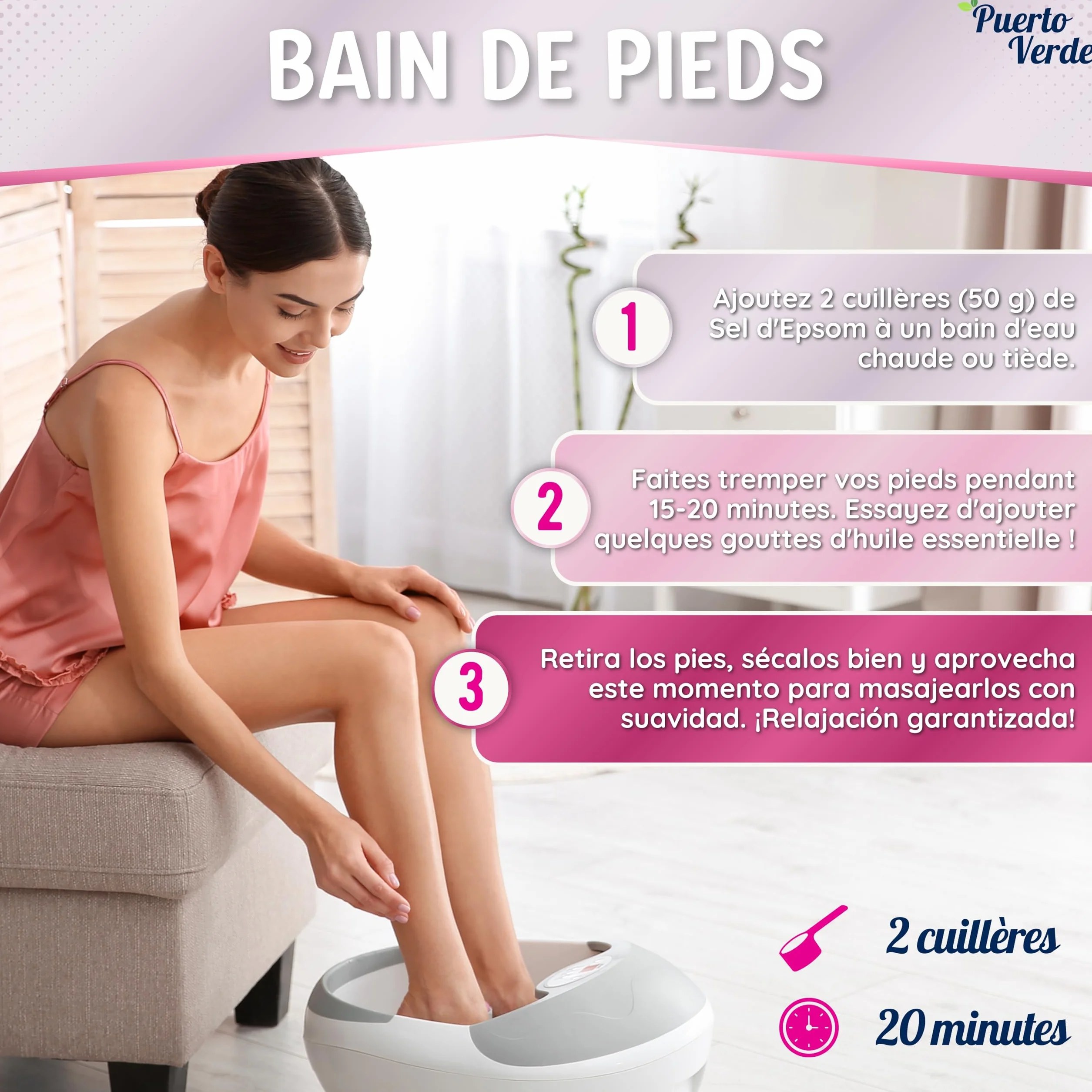 Sel d'Epsom Pur 3 kg - Source Concentrée de Magnésium pour Relaxation Musculaire et Soulagement du Stress