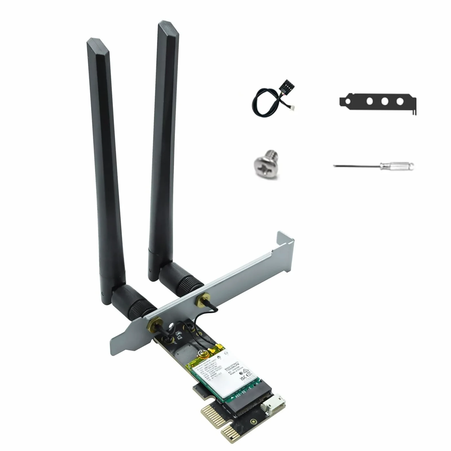 Carte sans fil (WiFi) PCIe WiFi 6E, Bluetooth 5.3, pour puce Intel AX210, Tri-bandes (6 GHz/5,8 GHz/2,4 GHz), pour Win 11/10 64 bits