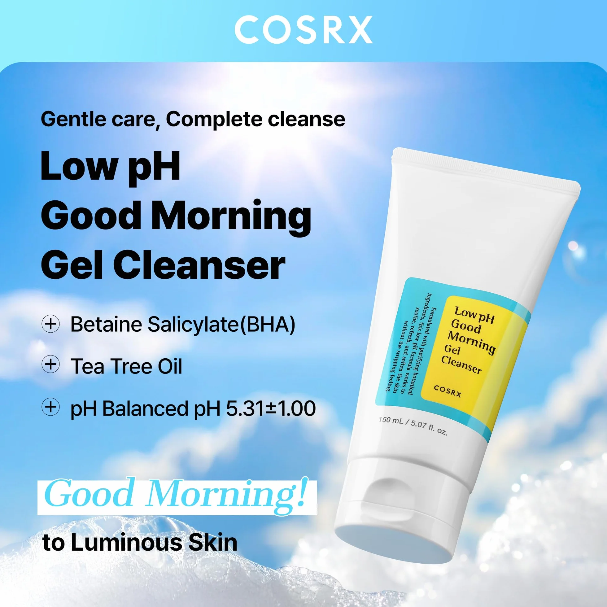 COSRX Bas pH Bon Matin Gel Nettoyant 150ml