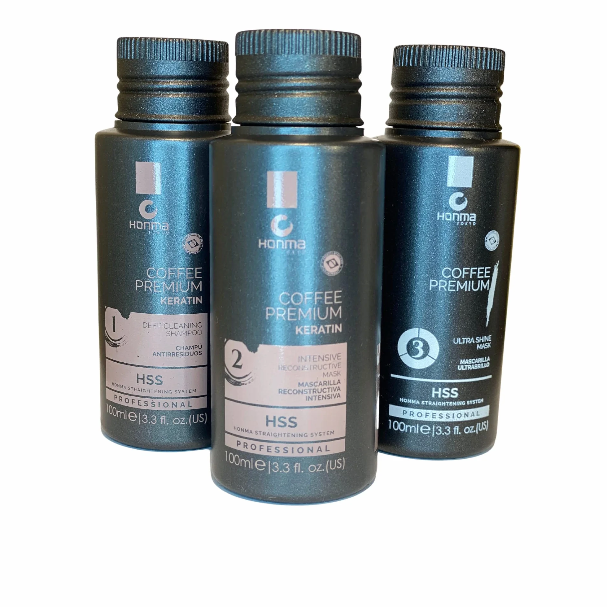 Mini-kit lissage brésilien Coffee Premium Honma Tokyo 3 x 100 ml